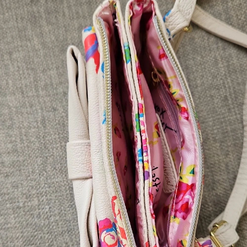 Betsey Johnson Cream and Multicolor Floral Crossbody Bag - Picture 12 of 14